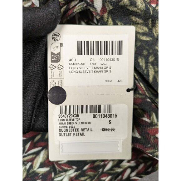 Loewe Luxury Patterned Long Sleeve Cotton Top Multicolor S - Picture 8 of 11